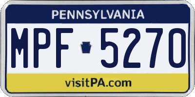 PA license plate MPF5270