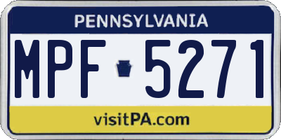 PA license plate MPF5271