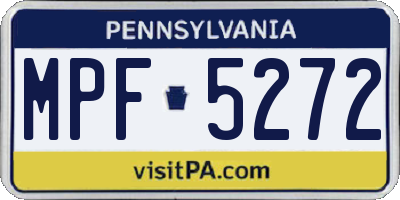 PA license plate MPF5272