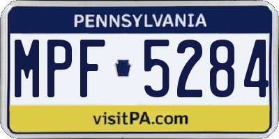 PA license plate MPF5284
