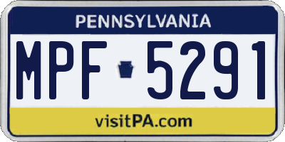 PA license plate MPF5291