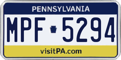 PA license plate MPF5294
