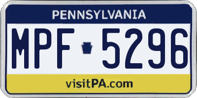 PA license plate MPF5296