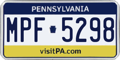 PA license plate MPF5298
