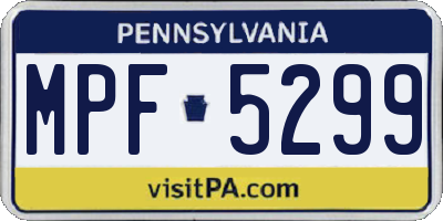 PA license plate MPF5299