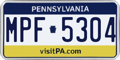 PA license plate MPF5304