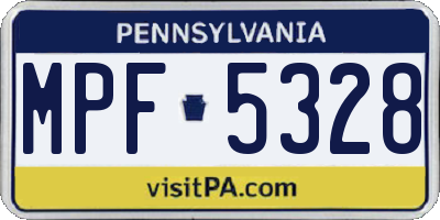 PA license plate MPF5328