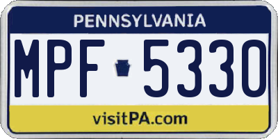 PA license plate MPF5330