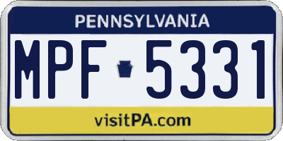 PA license plate MPF5331