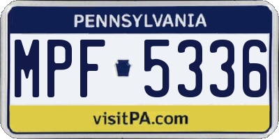 PA license plate MPF5336