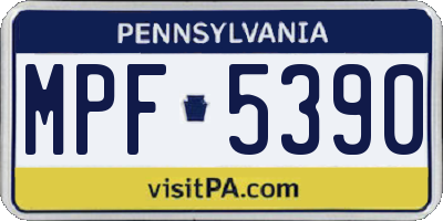 PA license plate MPF5390