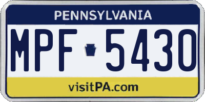 PA license plate MPF5430