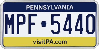 PA license plate MPF5440