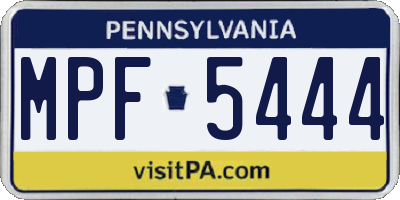 PA license plate MPF5444
