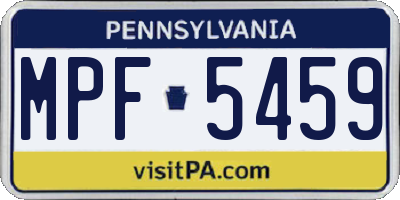 PA license plate MPF5459