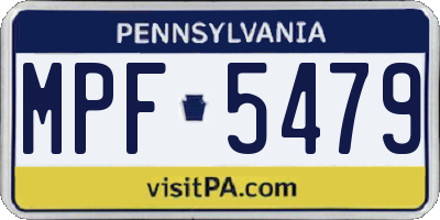 PA license plate MPF5479