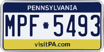 PA license plate MPF5493