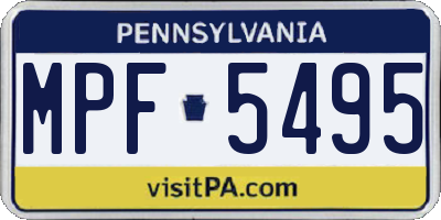PA license plate MPF5495