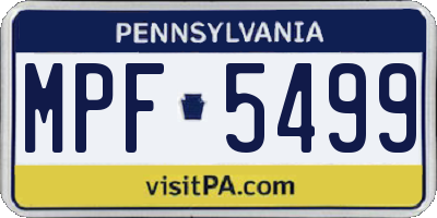 PA license plate MPF5499