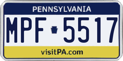 PA license plate MPF5517
