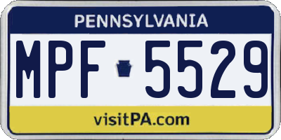 PA license plate MPF5529