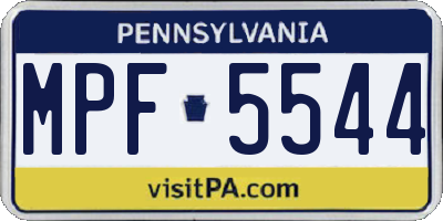 PA license plate MPF5544