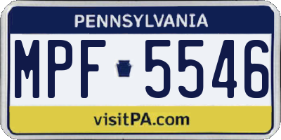 PA license plate MPF5546