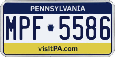 PA license plate MPF5586