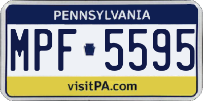 PA license plate MPF5595