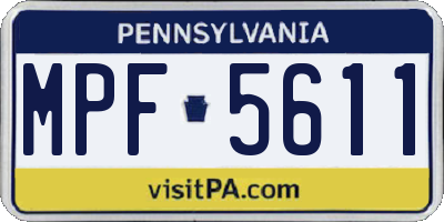 PA license plate MPF5611