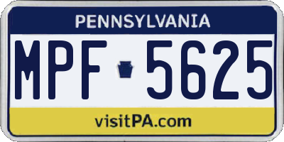 PA license plate MPF5625
