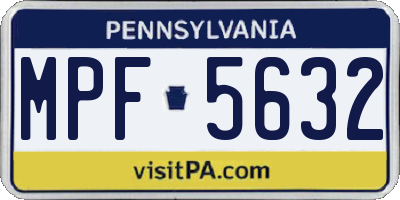 PA license plate MPF5632