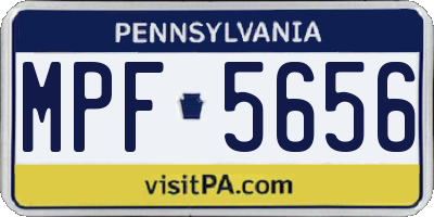 PA license plate MPF5656