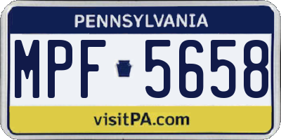 PA license plate MPF5658