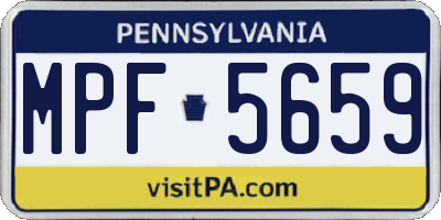 PA license plate MPF5659