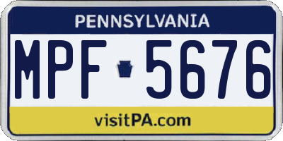 PA license plate MPF5676