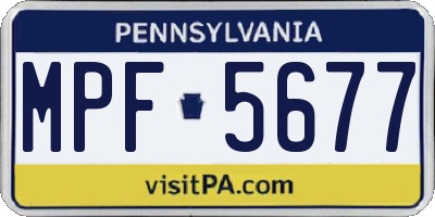 PA license plate MPF5677