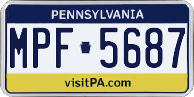 PA license plate MPF5687