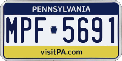 PA license plate MPF5691