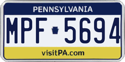 PA license plate MPF5694