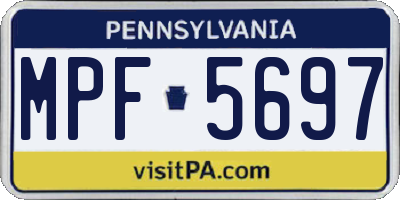 PA license plate MPF5697