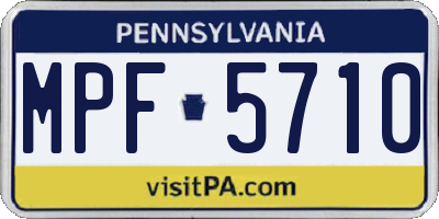 PA license plate MPF5710