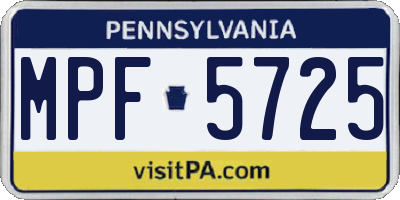 PA license plate MPF5725