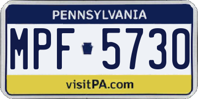 PA license plate MPF5730