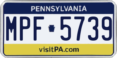PA license plate MPF5739