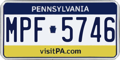 PA license plate MPF5746