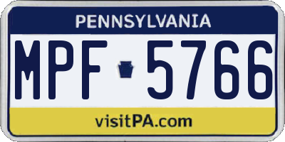 PA license plate MPF5766