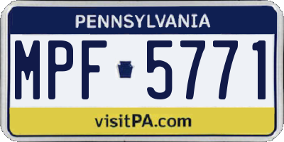 PA license plate MPF5771