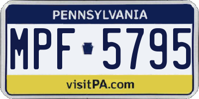 PA license plate MPF5795
