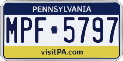 PA license plate MPF5797